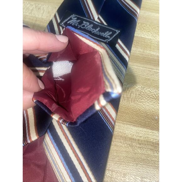 Vintage Mr. Blackwell Men’s Tie 70's 100% Polyester Groovey Design Wide Striped - Picture 7 of 8